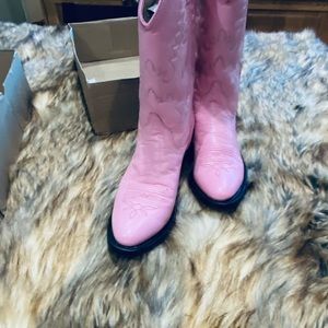 PINK LEATHER COWGIRL BOOT